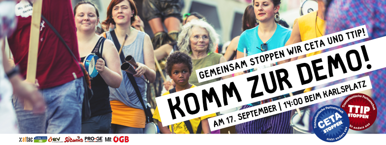 Europaweiter Aktionstag gegen CETA & TTIP am 17. September